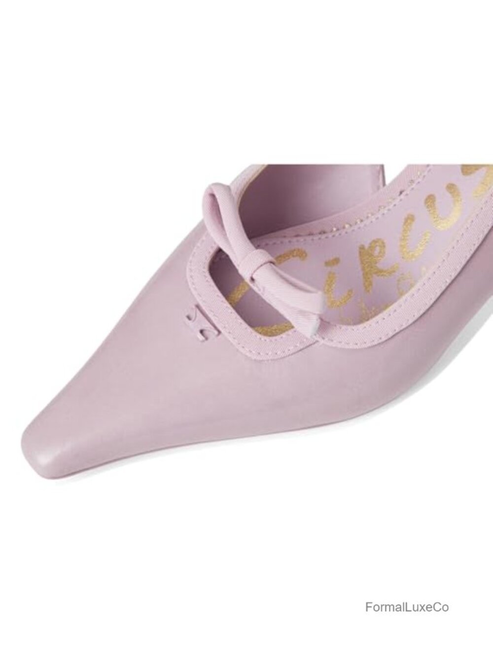 Pointed Toe Kitten Heel Slingback Pump with Bow - Picture 5 of 6